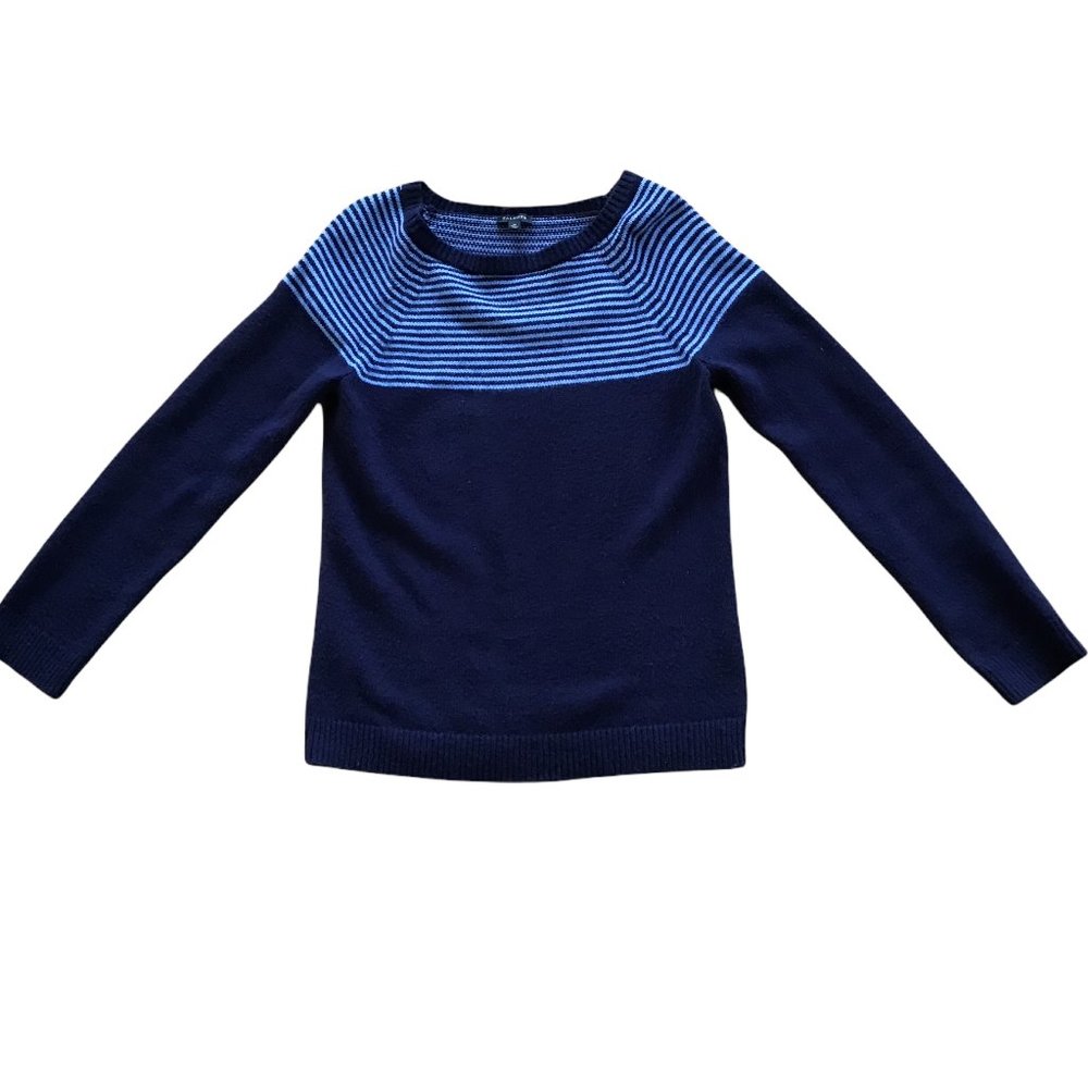 Talbots navy blue striped sweater